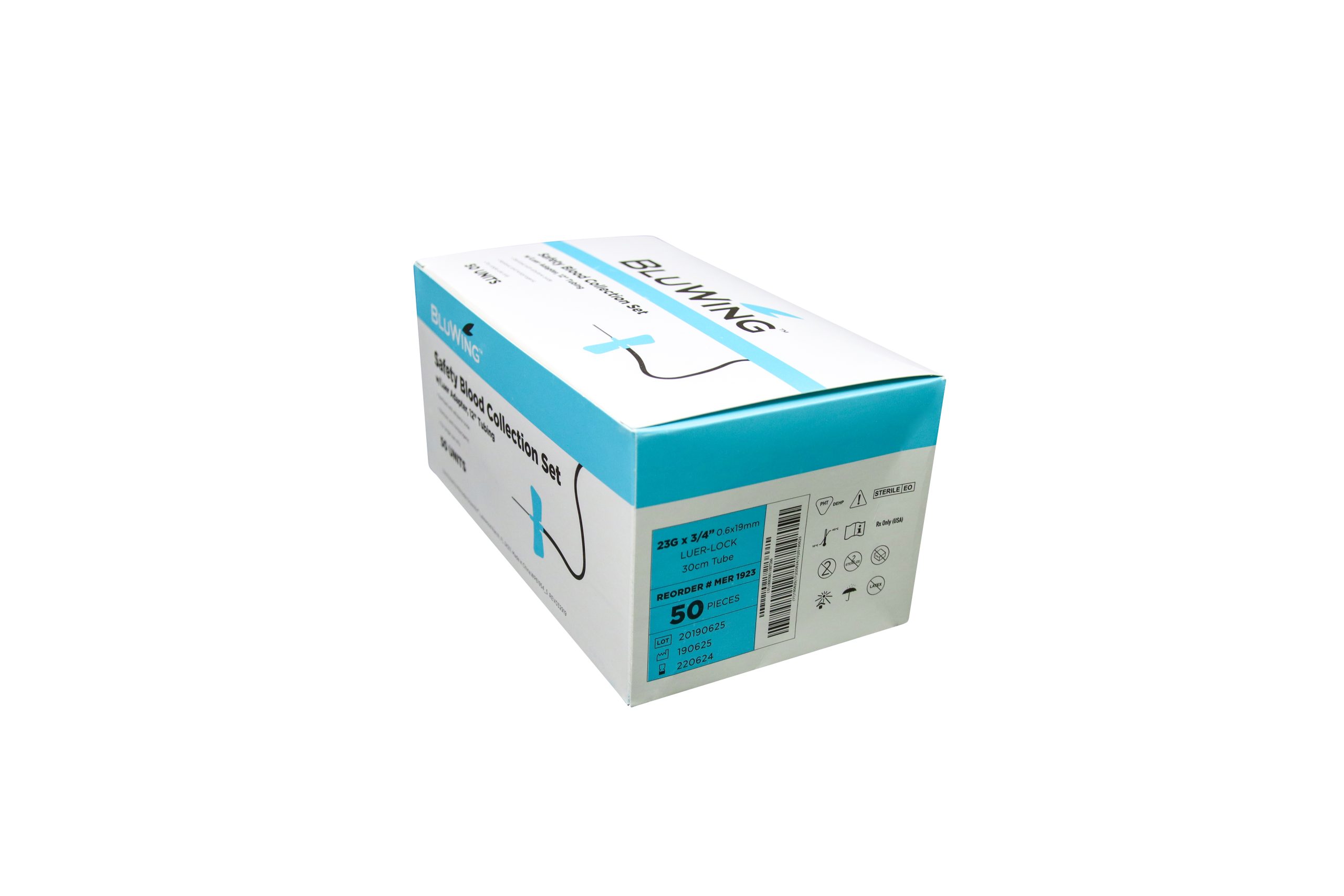 23G BluWing Blood Collection Set Butterfly Needles, 50/box - International  Diagnostic Equipment