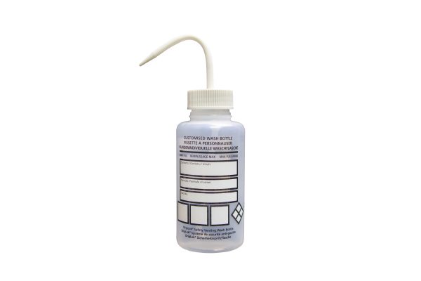 GHS Customizable Labels LDPE Wash Bottles DIY White, 500mL 1, 2, 3, & 5 Packs - Image 2
