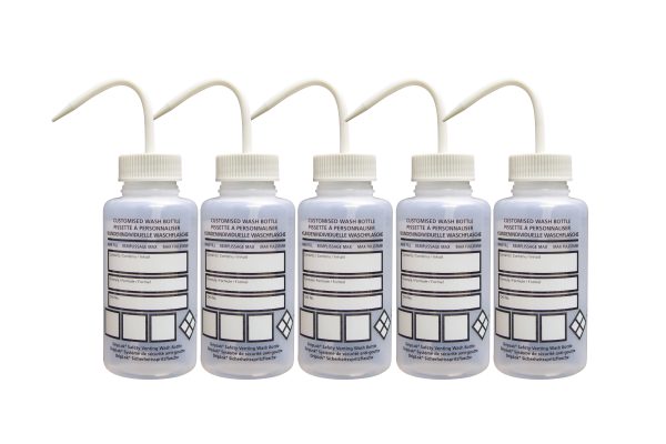 GHS Customizable Labels LDPE Wash Bottles DIY White, 500mL 1, 2, 3, & 5 Packs - Image 6