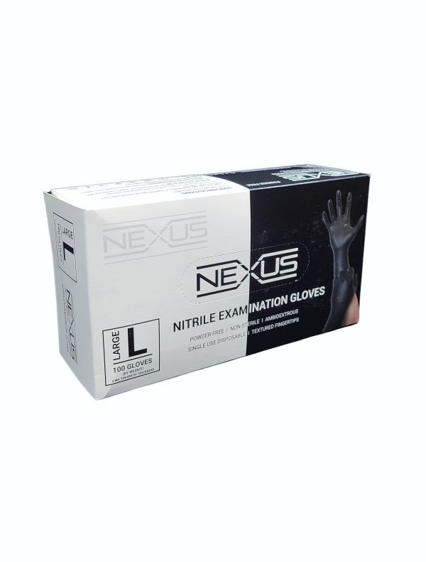 Nitrile Examination Gloves Black, 6 mil, Powder Free, Disposable by Nexus, Sizes S-XL, 100 bx PN: NX-1159 - Image 2